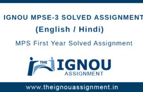 Ignou MPSE-3 Assignment