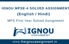 Ignou MPSE-4 Assignment