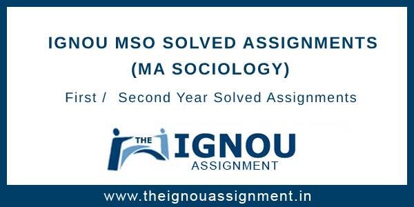 ignou ma sociology assignment solved