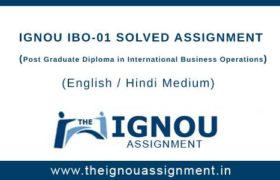 Ignou IBO-1 Assignment