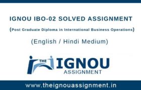 Ignou PGDIBO-2 Assignment