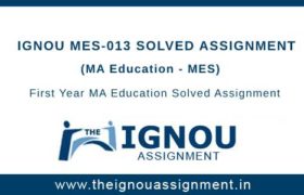 Ignou MES-13 Assignment