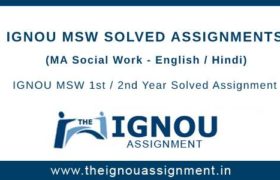 IGNOU MSW Solved Assignments