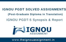 IGNOU PGDT Solved Assignment