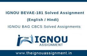 Ignou BEVAE-181 Solved Assignment