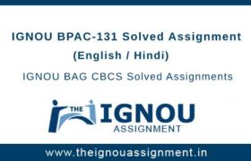 IGNOU BPAC-131 Solved Assignment