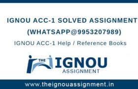 IGNOU ACC-1 Solved Assignment