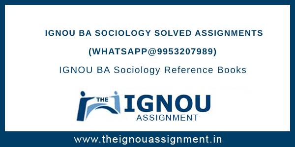 ignou sociology solved assignment