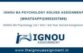 Ignou BA Psychology Solved Assignment