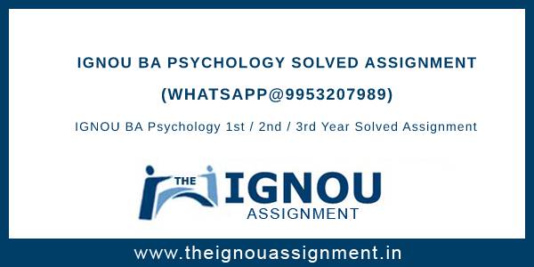 ba psychology ignou assignment