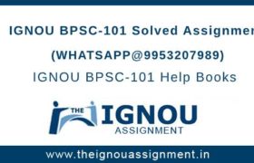 Assignment IGNOU BPSC101