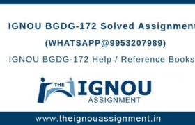 IGNOU BGDG172 Assignment