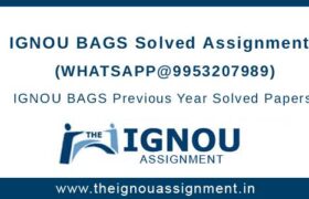 IGNOU BAGS Solved Assignment