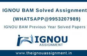 IGNOU BAM Assignment