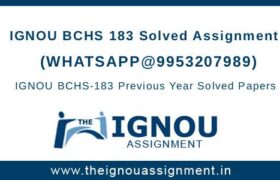 IGNOU BCHS-183 ASsignment