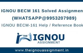 IGNOU BECM161 Assignment