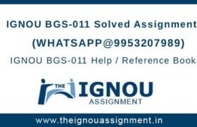 IGNOU BGS-11 Solved Assignment