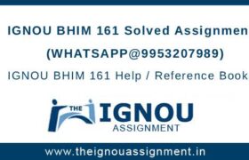 IGNOU BHIM161 Assignment
