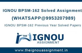 IGNOU BPSM162 Solved Assignment