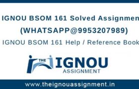 IGNOU BSOM161 Assignment
