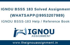IGNOU BSSS183 Assignment