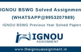 IGNOU BSWG Assignment