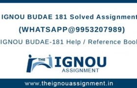IGNOU BUDAE181 Assignment