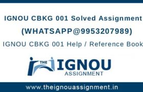 IGNOU CBKG001 Assignment