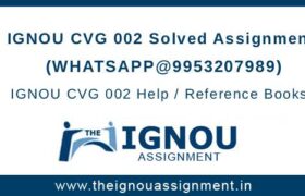 IGNOU CVG002 Assignment