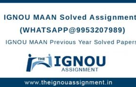 IGNOU MAAN Assignment
