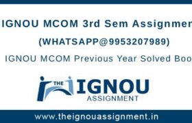 IGNOU MCOM 3rd Semester Assignment