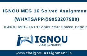 IGNOU MEG-16 Assignment