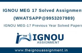 IGNOU MEG-17 Assignment