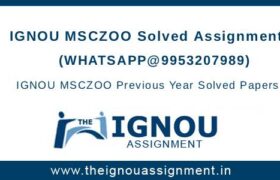 IGNOU MSCZOO Assignment