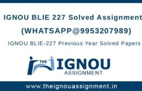 IGNOU BLIE227 Assignment