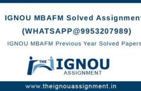 IGNOU MBAFM Assignment