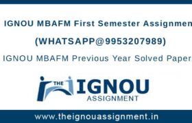 MBAFM First Semester Assignment