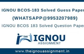 BCOS-183 Solved Guess Papers
