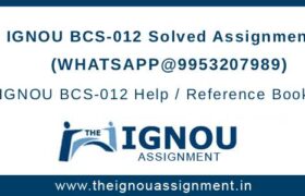 IGNOU BCS-012 Assignment