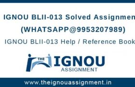 IGNOU BLII-13 Assignment